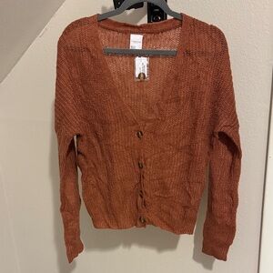 Tilly's Warm Rust Cardigan Sweater